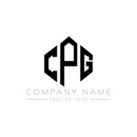 création de logo de lettre cpg avec forme de polygone. création de logo en forme de polygone et de cube cpg. modèle de logo vectoriel cpg hexagone couleurs blanches et noires. monogramme cpg, logo d'entreprise et immobilier.