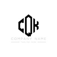 création de logo de lettre cqk avec forme de polygone. création de logo en forme de polygone et de cube cqk. modèle de logo vectoriel cqk hexagone couleurs blanches et noires. monogramme cqk, logo d'entreprise et immobilier.