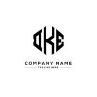 création de logo de lettre dke avec forme de polygone. création de logo en forme de polygone et de cube dke. modèle de logo vectoriel hexagone dke couleurs blanches et noires. monogramme dke, logo d'entreprise et immobilier.