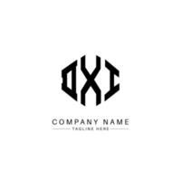 création de logo de lettre dxi avec forme de polygone. création de logo en forme de polygone et de cube dxi. modèle de logo vectoriel hexagonal dxi couleurs blanches et noires. monogramme dxi, logo d'entreprise et immobilier.