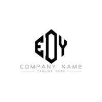 création de logo de lettre edy avec forme de polygone. création de logo en forme de polygone et de cube edy. modèle de logo vectoriel edy hexagone couleurs blanches et noires. monogramme edy, logo d'entreprise et immobilier.