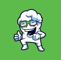 funky nerd souriant personnage mascotte nuage vecteur