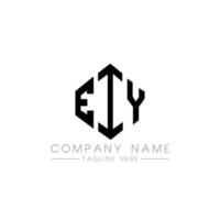 création de logo de lettre eiy avec forme de polygone. création de logo en forme de polygone et de cube. modèle de logo vectoriel eiy hexagone couleurs blanches et noires. monogramme eiy, logo d'entreprise et immobilier.
