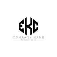 création de logo de lettre ekc avec forme de polygone. création de logo en forme de polygone et de cube ekc. modèle de logo vectoriel hexagone ekc couleurs blanches et noires. monogramme ekc, logo d'entreprise et immobilier.