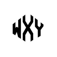 création de logo de lettre wxy avec forme de polygone. création de logo en forme de polygone et de cube wxy. modèle de logo vectoriel hexagone wxy couleurs blanches et noires. monogramme wxy, logo d'entreprise et immobilier.