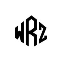 création de logo de lettre wrz avec forme de polygone. création de logo en forme de polygone et de cube wrz. modèle de logo vectoriel wrz hexagone couleurs blanches et noires. monogramme wrz, logo d'entreprise et immobilier.