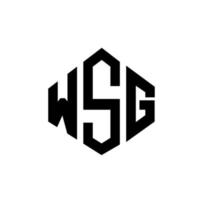 création de logo de lettre wsg avec forme de polygone. création de logo en forme de polygone et de cube wsg. modèle de logo vectoriel wsg hexagone couleurs blanches et noires. monogramme wsg, logo d'entreprise et immobilier.