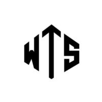 création de logo de lettre wts avec forme de polygone. wts création de logo en forme de polygone et de cube. modèle de logo vectoriel wts hexagone couleurs blanches et noires. monogramme wts, logo d'entreprise et immobilier.