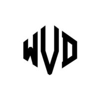 création de logo de lettre wvd avec forme de polygone. création de logo en forme de polygone et de cube wvd. modèle de logo vectoriel wvd hexagone couleurs blanches et noires. monogramme wvd, logo d'entreprise et immobilier.