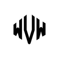 création de logo de lettre wvw avec forme de polygone. création de logo en forme de polygone et de cube wvw. modèle de logo vectoriel wvw hexagone couleurs blanches et noires. monogramme wvw, logo d'entreprise et immobilier.