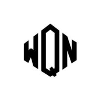 création de logo de lettre wqn avec forme de polygone. création de logo en forme de polygone et de cube wqn. modèle de logo vectoriel wqn hexagone couleurs blanches et noires. monogramme wqn, logo d'entreprise et immobilier.
