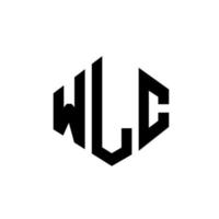 création de logo de lettre wlc avec forme de polygone. création de logo en forme de polygone et de cube wlc. modèle de logo vectoriel hexagone wlc couleurs blanches et noires. monogramme wlc, logo d'entreprise et immobilier.