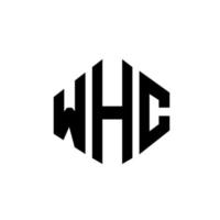 création de logo de lettre whc avec forme de polygone. whc création de logo en forme de polygone et de cube. modèle de logo vectoriel whc hexagone couleurs blanches et noires. monogramme whc, logo d'entreprise et immobilier.