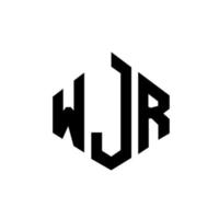 création de logo de lettre wjr avec forme de polygone. création de logo en forme de polygone et de cube wjr. modèle de logo vectoriel wjr hexagone couleurs blanches et noires. monogramme wjr, logo d'entreprise et immobilier.