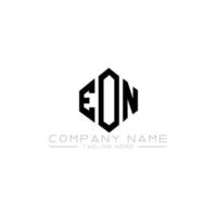 création de logo de lettre eon avec forme de polygone. création de logo en forme de polygone et de cube eon. modèle de logo vectoriel eon hexagone couleurs blanches et noires. monogramme eon, logo d'entreprise et immobilier.