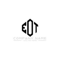 création de logo de lettre eot avec forme de polygone. création de logo en forme de polygone et de cube. modèle de logo vectoriel eot hexagone couleurs blanches et noires. monogramme eot, logo d'entreprise et immobilier.