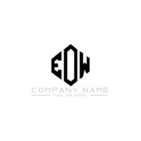 création de logo de lettre eow avec forme de polygone. création de logo en forme de polygone et de cube. modèle de logo vectoriel eow hexagone couleurs blanches et noires. eow monogramme, logo d'entreprise et immobilier.
