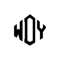 création de logo de lettre wdy avec forme de polygone. création de logo en forme de polygone et de cube wdy. modèle de logo vectoriel wdy hexagone couleurs blanches et noires. monogramme wdy, logo d'entreprise et immobilier.