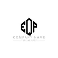 création de logo de lettre eqp avec forme de polygone. création de logo en forme de polygone et de cube eqp. modèle de logo vectoriel eqp hexagone couleurs blanches et noires. monogramme eqp, logo commercial et immobilier.