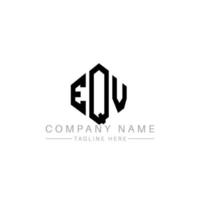 création de logo de lettre eqv avec forme de polygone. création de logo en forme de polygone et de cube eqv. modèle de logo vectoriel eqv hexagone couleurs blanches et noires. monogramme eqv, logo commercial et immobilier.