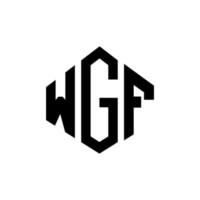 création de logo de lettre wgf avec forme de polygone. création de logo en forme de polygone et de cube wgf. modèle de logo vectoriel wgf hexagone couleurs blanches et noires. monogramme wgf, logo d'entreprise et immobilier.