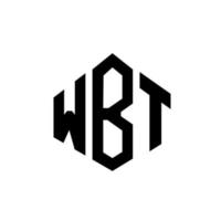 création de logo de lettre wbt avec forme de polygone. création de logo en forme de polygone et de cube wbt. modèle de logo vectoriel wbt hexagone couleurs blanches et noires. monogramme wbt, logo d'entreprise et immobilier.