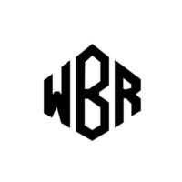 création de logo de lettre wbr avec forme de polygone. création de logo en forme de polygone et de cube wbr. modèle de logo vectoriel wbr hexagone couleurs blanches et noires. monogramme wbr, logo d'entreprise et immobilier.