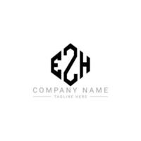 création de logo de lettre ezh avec forme de polygone. création de logo en forme de polygone et de cube ezh. modèle de logo vectoriel ezh hexagone couleurs blanches et noires. monogramme ezh, logo d'entreprise et immobilier.