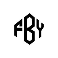 création de logo de lettre fby avec forme de polygone. création de logo en forme de polygone et de cube fby. modèle de logo vectoriel fby hexagone couleurs blanches et noires. monogramme fby, logo d'entreprise et immobilier.