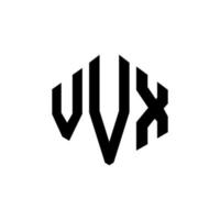 création de logo de lettre vvx avec forme de polygone. création de logo en forme de polygone et de cube vvx. modèle de logo vectoriel vvx hexagone couleurs blanches et noires. monogramme vvx, logo d'entreprise et immobilier.