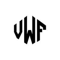 création de logo de lettre vwf avec forme de polygone. création de logo en forme de polygone et de cube vwf. modèle de logo vectoriel vwf hexagone couleurs blanches et noires. monogramme vwf, logo d'entreprise et immobilier.