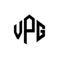 création de logo de lettre vpg avec forme de polygone. création de logo en forme de polygone et de cube vpg. modèle de logo vectoriel vpg hexagone couleurs blanches et noires. monogramme vpg, logo d'entreprise et immobilier.