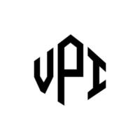 création de logo de lettre vpi avec forme de polygone. création de logo en forme de polygone et de cube vpi. modèle de logo vectoriel vpi hexagone couleurs blanches et noires. monogramme vpi, logo d'entreprise et immobilier.