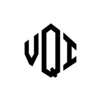 création de logo de lettre vqi avec forme de polygone. création de logo en forme de polygone et de cube vqi. modèle de logo vectoriel vqi hexagone couleurs blanches et noires. monogramme vqi, logo d'entreprise et immobilier.