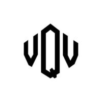 création de logo de lettre vqv avec forme de polygone. création de logo en forme de polygone et de cube vqv. modèle de logo vectoriel vqv hexagone couleurs blanches et noires. monogramme vqv, logo commercial et immobilier.