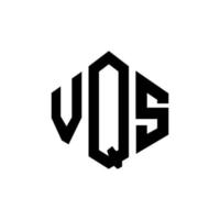 création de logo de lettre vqs avec forme de polygone. création de logo en forme de polygone et de cube vqs. modèle de logo vectoriel vqs hexagone couleurs blanches et noires. monogramme vqs, logo d'entreprise et immobilier.