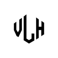 création de logo de lettre vlh avec forme de polygone. création de logo en forme de polygone et de cube vlh. modèle de logo vectoriel vlh hexagone couleurs blanches et noires. monogramme vlh, logo d'entreprise et immobilier.