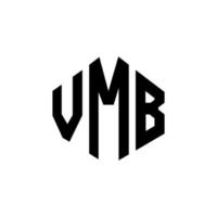 création de logo de lettre vmb avec forme de polygone. création de logo en forme de polygone et de cube vmb. modèle de logo vectoriel vmb hexagone couleurs blanches et noires. monogramme vmb, logo d'entreprise et immobilier.