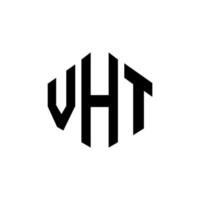 création de logo de lettre vht avec forme de polygone. création de logo en forme de polygone et de cube vht. modèle de logo vectoriel vht hexagone couleurs blanches et noires. monogramme vht, logo d'entreprise et immobilier.