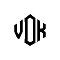 création de logo de lettre vdk avec forme de polygone. création de logo en forme de polygone et de cube vdk. modèle de logo vectoriel vdk hexagone couleurs blanches et noires. monogramme vdk, logo d'entreprise et immobilier.