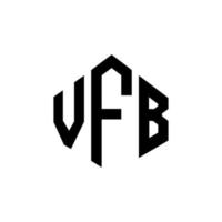 création de logo de lettre vfb avec forme de polygone. création de logo en forme de polygone et de cube vfb. modèle de logo vectoriel vfb hexagone couleurs blanches et noires. monogramme vfb, logo commercial et immobilier.