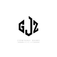 création de logo de lettre gjz avec forme de polygone. création de logo en forme de polygone et de cube gjz. modèle de logo vectoriel hexagone gjz couleurs blanches et noires. monogramme gjz, logo d'entreprise et immobilier.