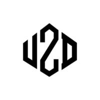 création de logo de lettre uzd avec forme de polygone. création de logo en forme de polygone et de cube uzd. modèle de logo vectoriel uzd hexagone couleurs blanches et noires. monogramme uzd, logo d'entreprise et immobilier.