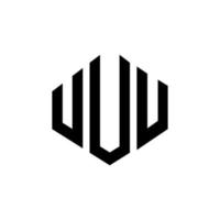 création de logo de lettre uuu avec forme de polygone. uuu création de logo en forme de polygone et de cube. uuu modèle de logo vectoriel hexagonal couleurs blanches et noires. monogramme uuu, logo d'entreprise et immobilier.