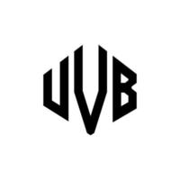 création de logo de lettre uvb avec forme de polygone. création de logo en forme de polygone et de cube uvb. modèle de logo vectoriel uvb hexagone couleurs blanches et noires. monogramme uvb, logo d'entreprise et immobilier.