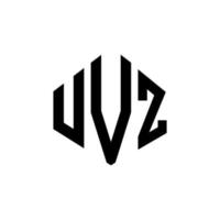création de logo de lettre uvz avec forme de polygone. création de logo en forme de polygone et de cube uvz. modèle de logo vectoriel uvz hexagone couleurs blanches et noires. monogramme uvz, logo d'entreprise et immobilier.