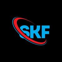 logo skf. lettre skf. création de logo de lettre skf. initiales logo skf liées par un cercle et un logo monogramme majuscule. typographie skf pour la technologie, les affaires et la marque immobilière. vecteur