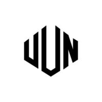 création de logo de lettre uun avec forme de polygone. création de logo en forme de polygone et de cube. modèle de logo vectoriel uun hexagone couleurs blanches et noires. monogramme uun, logo d'entreprise et immobilier.