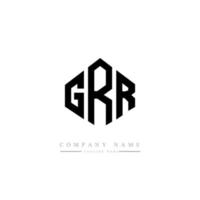 création de logo de lettre grr avec forme de polygone. création de logo en forme de polygone et de cube grr. modèle de logo vectoriel grr hexagone couleurs blanches et noires. monogramme grr, logo d'entreprise et immobilier.