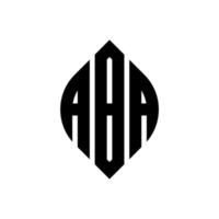 création de logo de lettre de cercle aba avec forme de cercle et d'ellipse. lettres aba ellipse avec style typographique. les trois initiales forment un logo circulaire. aba cercle emblème abstrait monogramme lettre marque vecteur. vecteur